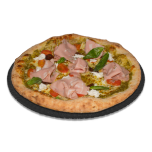 Pizza Pesto y Mortadela
