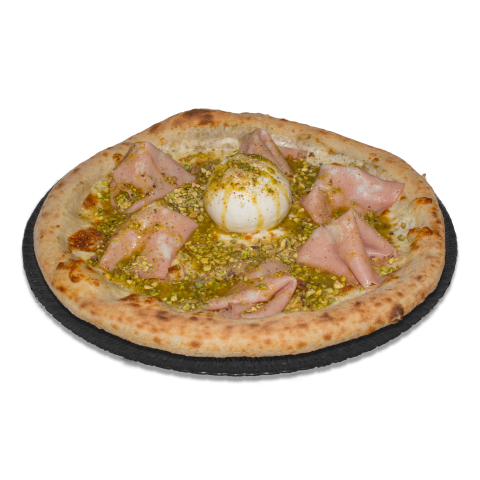 Pizza Mortadela, Pistacho y Burrata